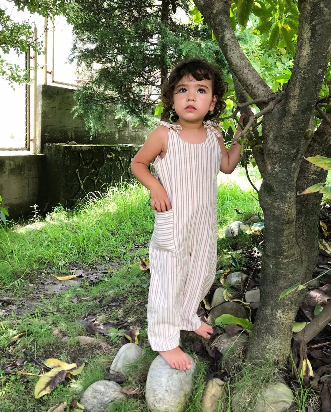 Children love soft, breathable cotton clothes! These Dungarees are made from woven fabrics which are unisex, simple yet cool to wear this summer. Our textiles are woven by inmates here in Nepal that provide an opportunity to generate income and support families back home.