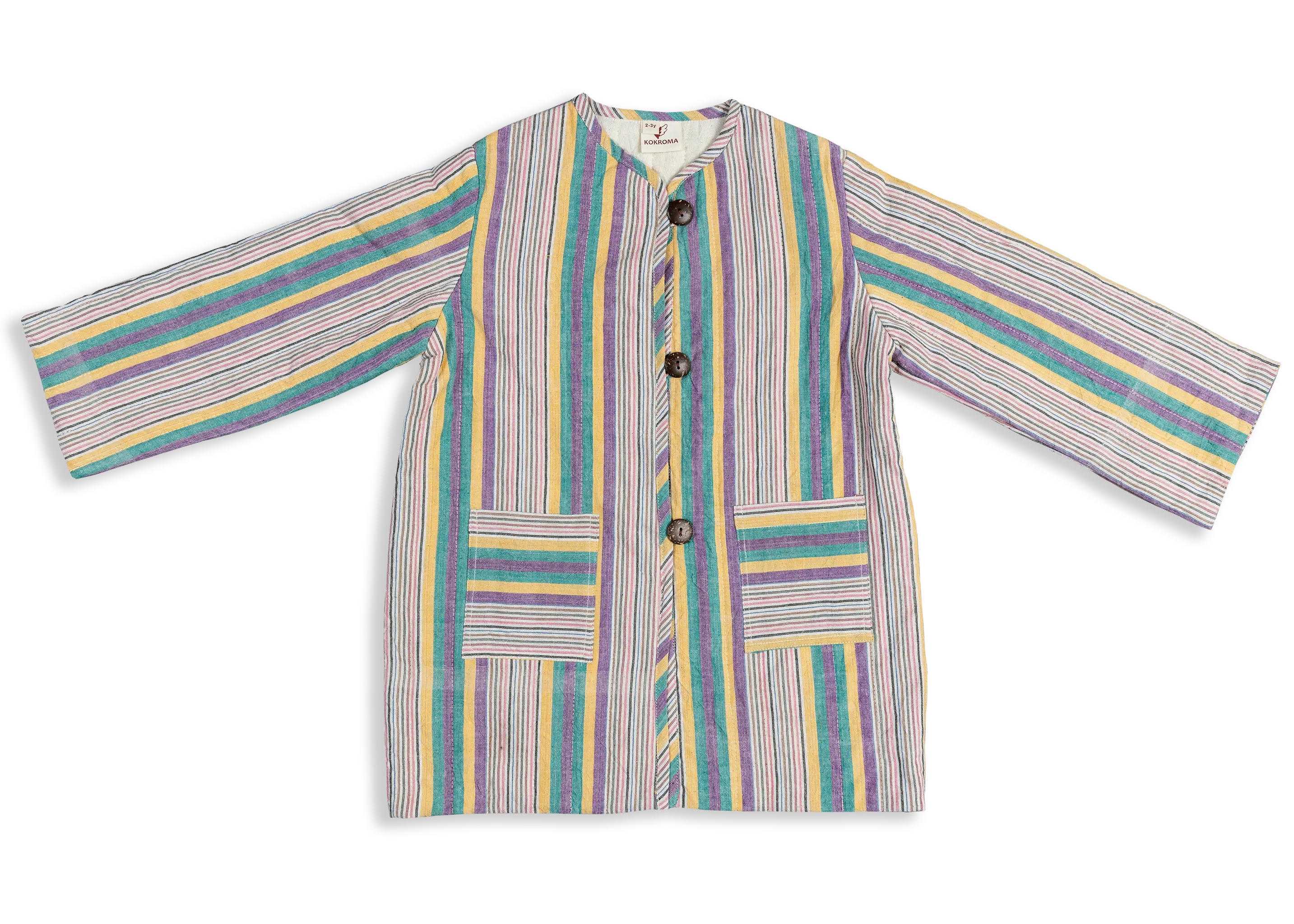 Crafted from 100% woven cotton and layered with fluffy wool insulation, this snuggly layer will keep youngsters toasty through the chilliest days.