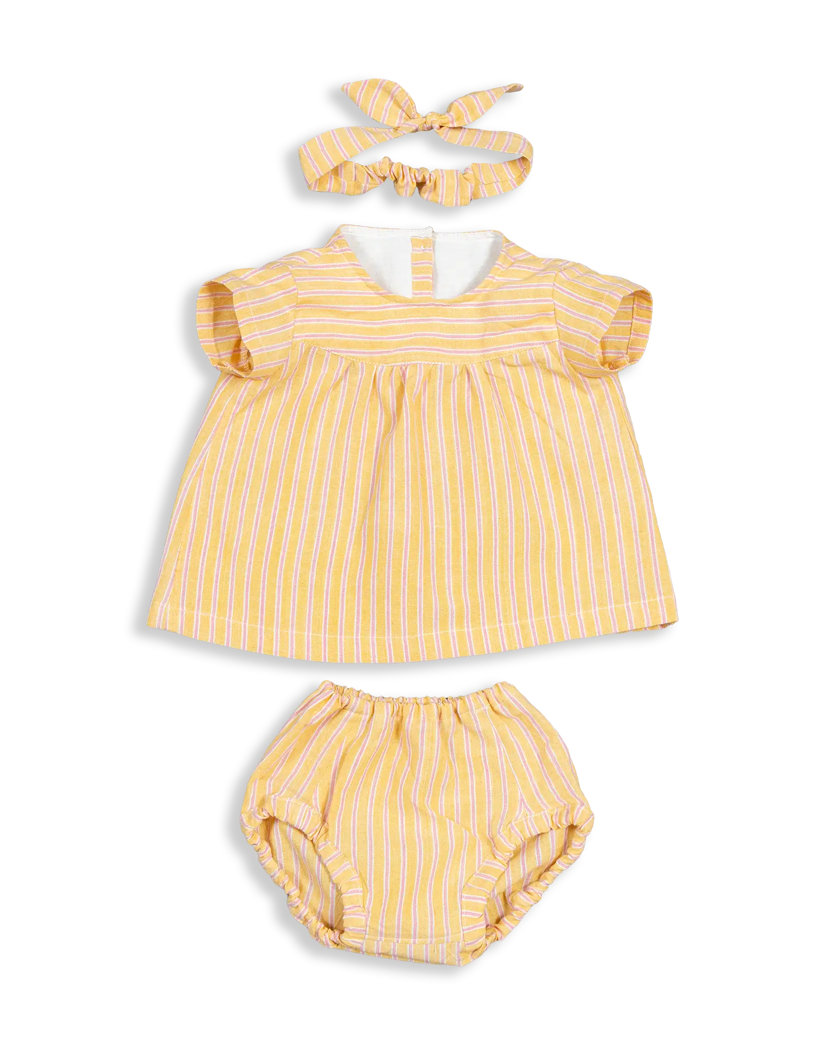 Kokroma Dress Set includes dress, bloomer, and headband. Easy to wear and very comfy design.