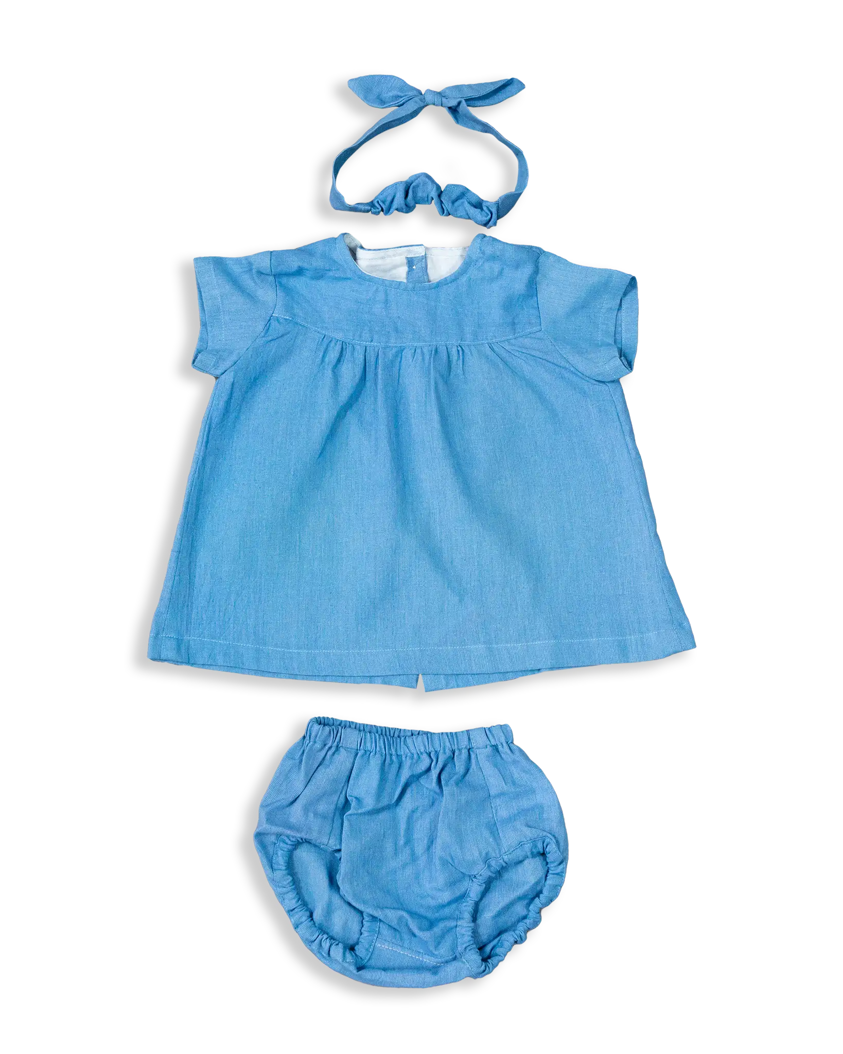 Kokroma Dress Set includes dress, bloomer, and headband. Easy to wear and very comfy design.