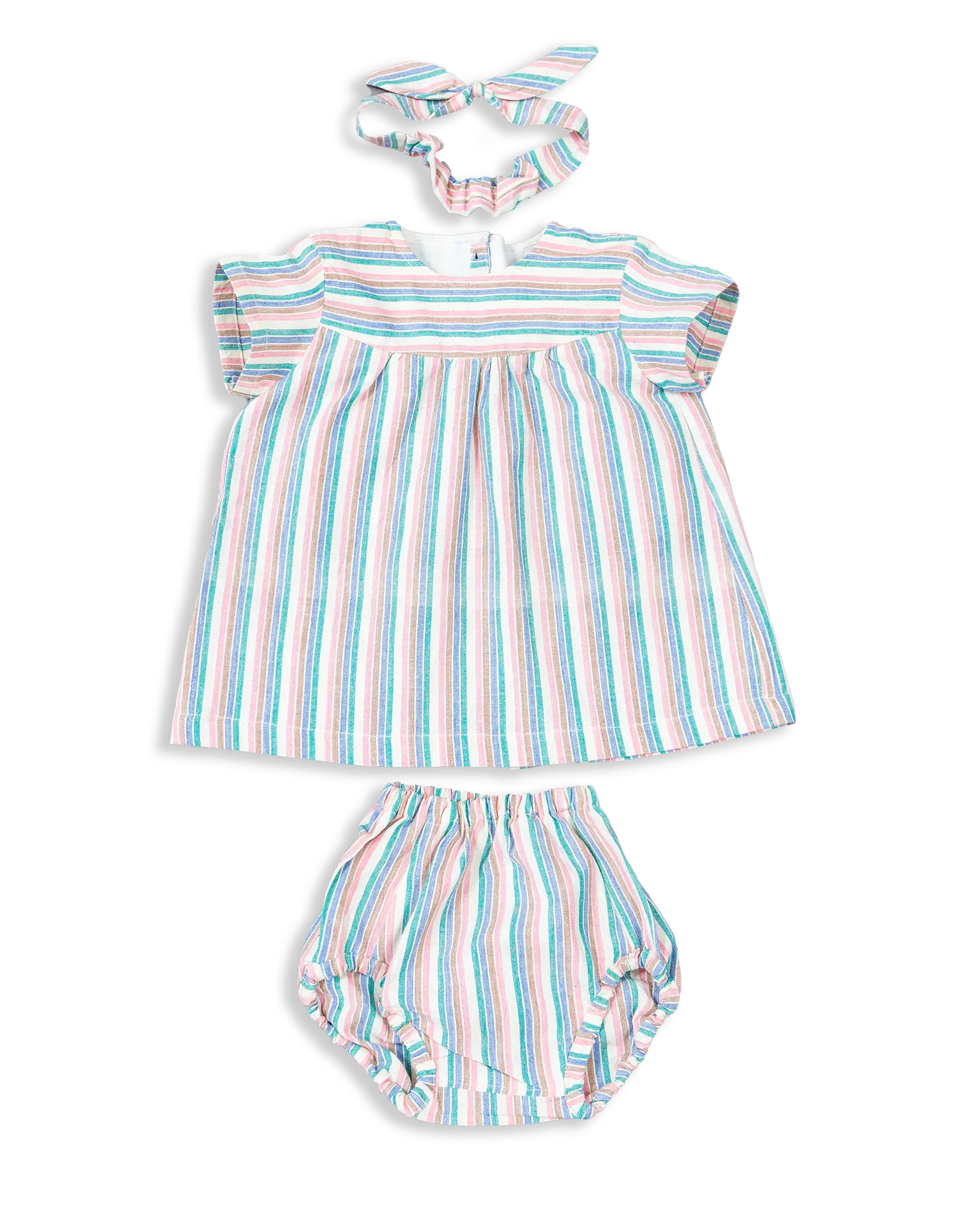 Kokroma Dress Set includes dress, bloomer, and headband. Easy to wear and very comfy design.