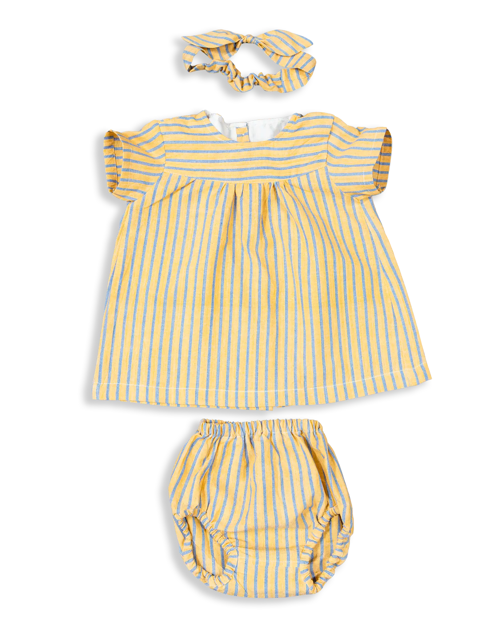 Kokroma Dress Set includes dress, bloomer, and headband. Easy to wear and very comfy design.