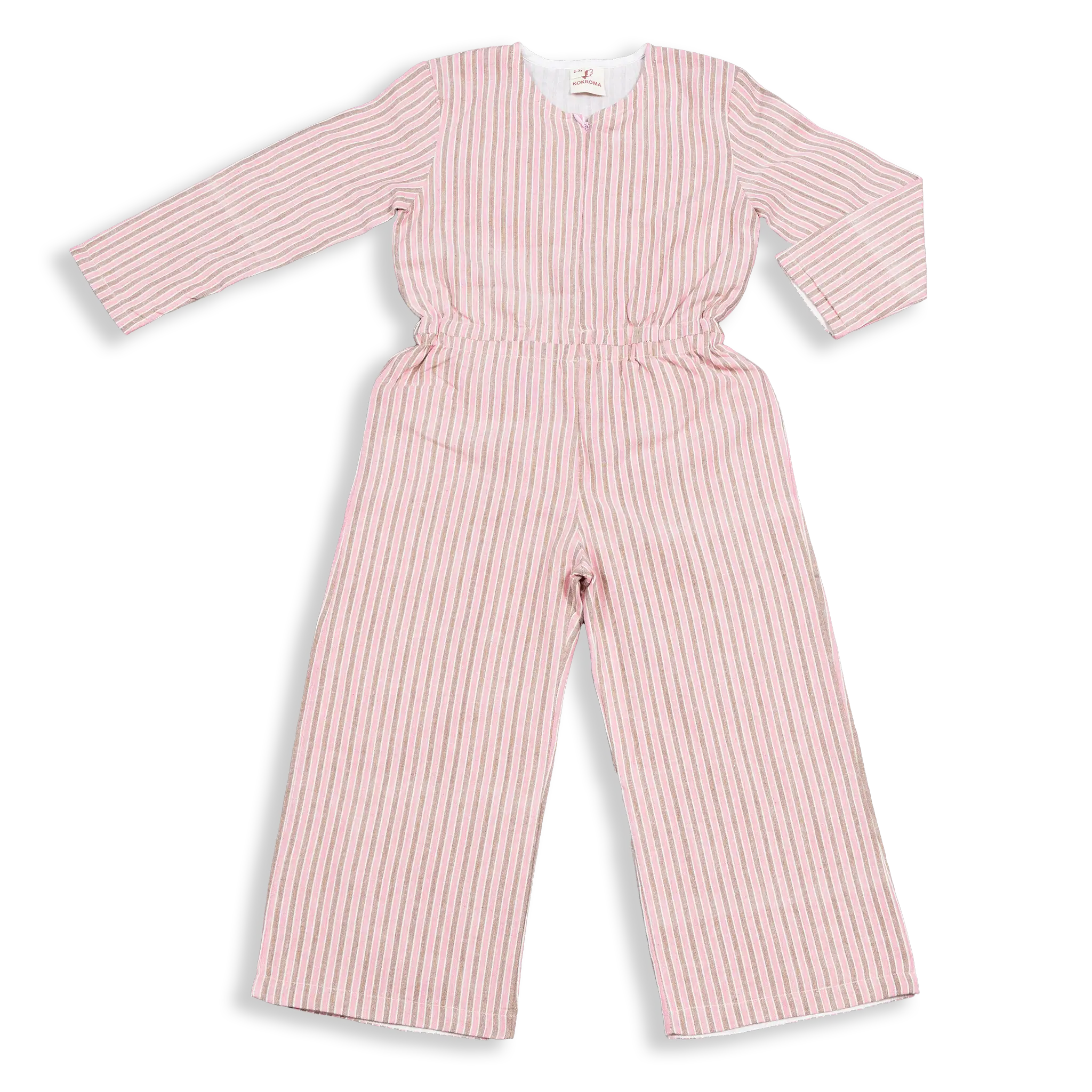 This Jumpsuit is made with mulmul (Muslin) layered to give full protection to your kids. The long sleeves gives full coverage to your kid's body from the cold and dust and scratches.