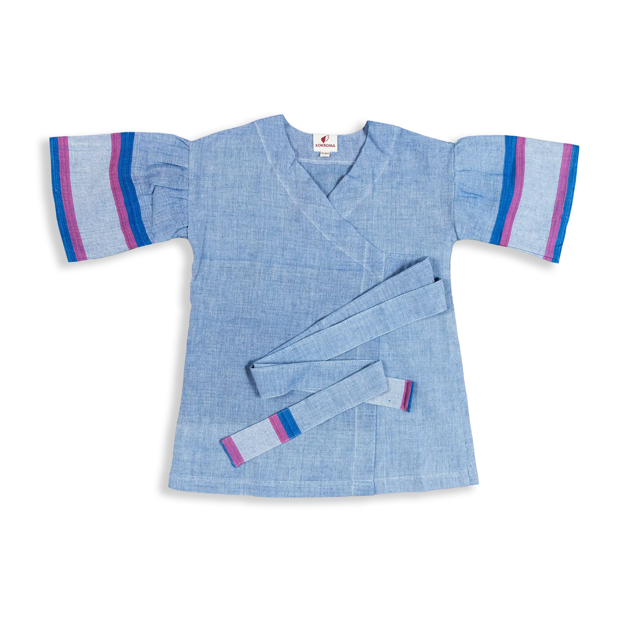 Embrace the beauty of summer with our Kimono Wrap Dress, designed to offer effortless elegance and ultimate comfort. Crafted from 100% cotton and featuring beautiful striped fabric woven in Nepal, this dress combines traditional craftsmanship with a modern kimono style.