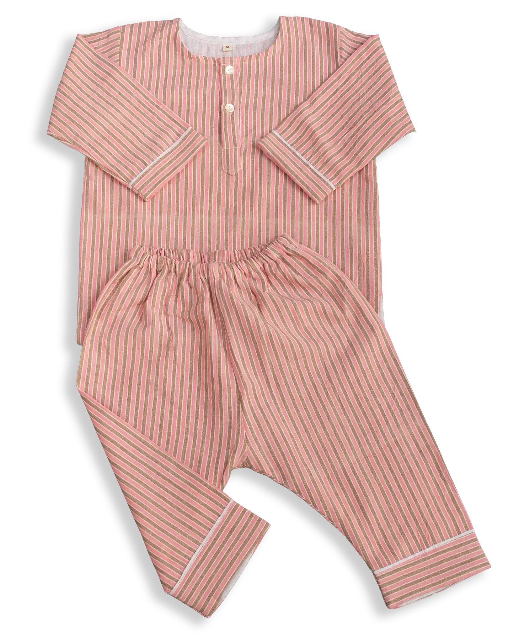 These classic cotton striped Pyjamas are some of our best selling products. Designed and woven here in Nepal they are made with the finest voile lining. It is also known as cotton cashmere, well known and used for kids wear due to the softness and its breathable nature.