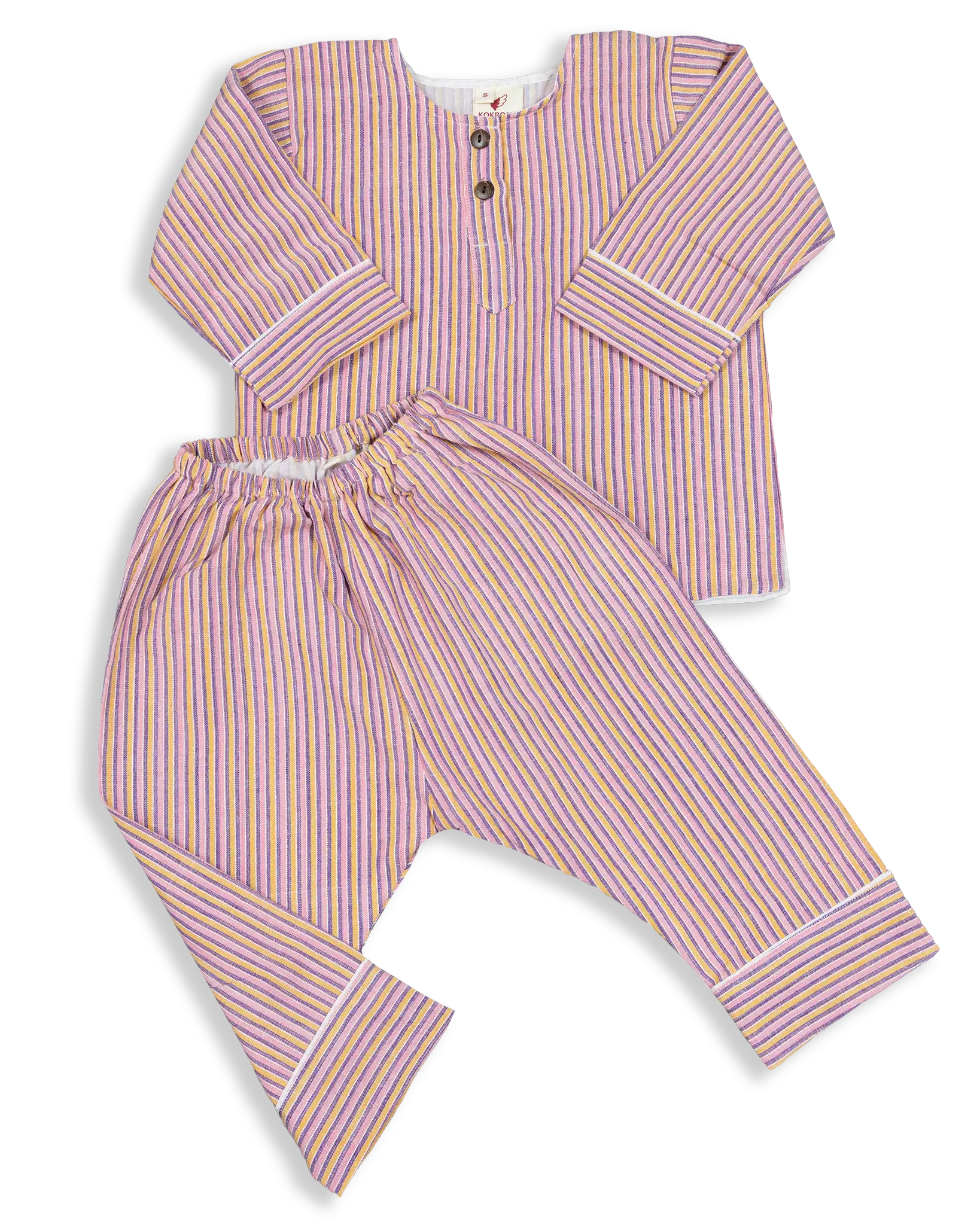 These classic cotton striped Pyjamas are some of our best selling products. Designed and woven here in Nepal they are made with the finest voile lining. It is also known as cotton cashmere, well known and used for kids wear due to the softness and its breathable nature.