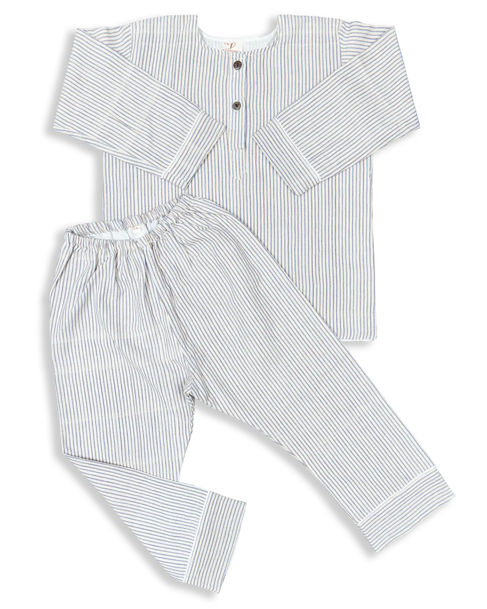 These classic cotton striped Pyjamas are some of our best selling products. Designed and woven here in Nepal they are made with the finest voile lining. It is also known as cotton cashmere, well known and used for kids wear due to the softness and its breathable nature.