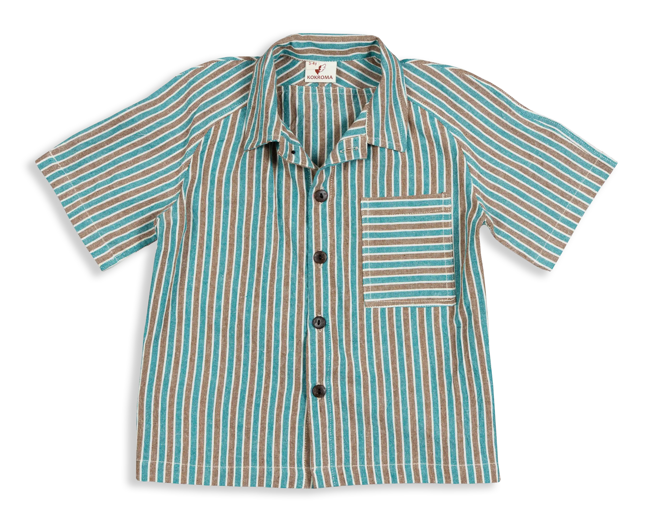 Our Curiosity Crew Shirt For Preschoolers, the perfect blend of comfort and style! Made with 100% cotton and featuring a vibrant striped woven pattern, this short-sleeved shirt is designed to bring joy to both boys and girls.