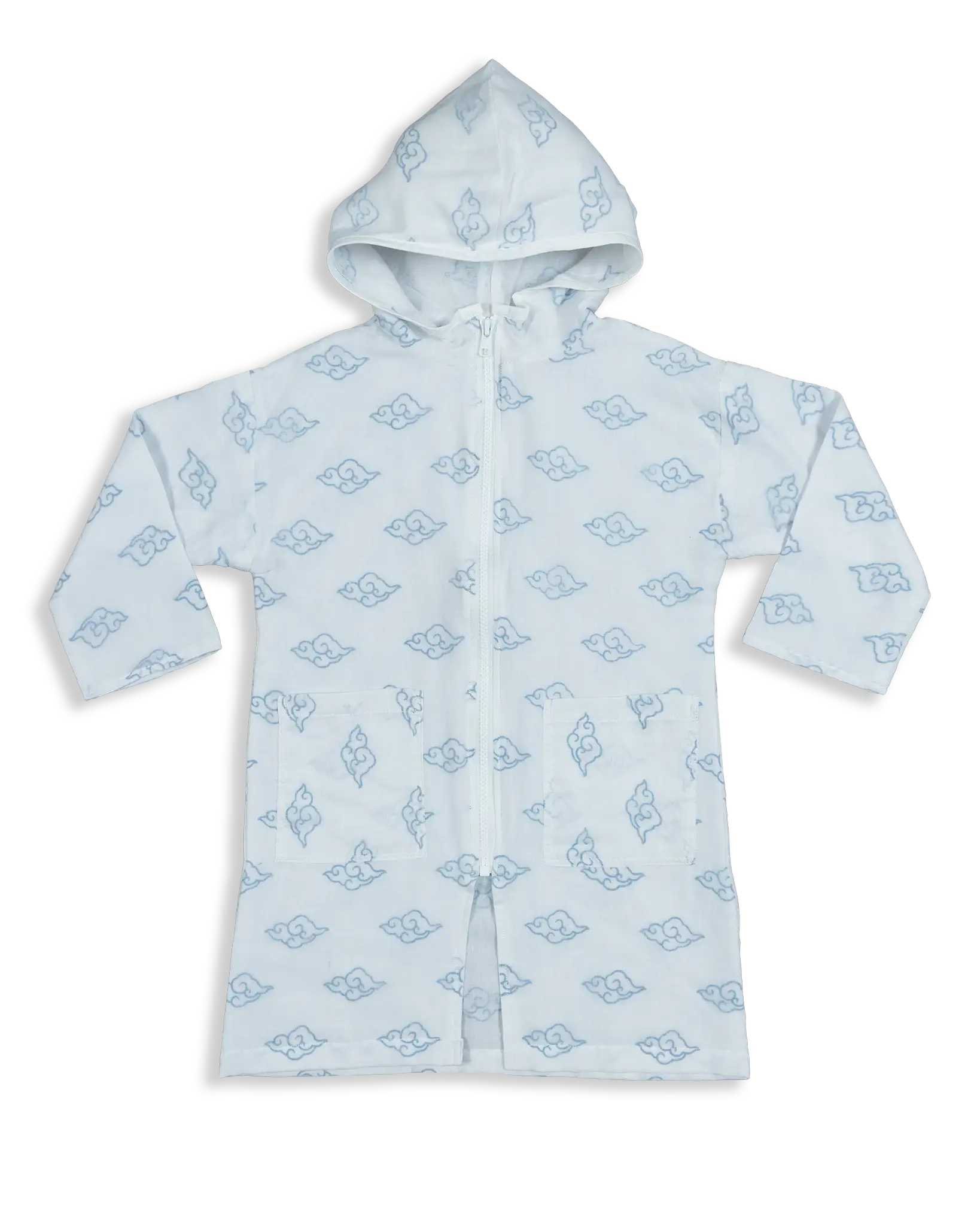 Made with the finest Muslin Cotton, our Muslin Bathrobe For Babies features three layers of cotton and a long zipper for easy dressing and undressing.