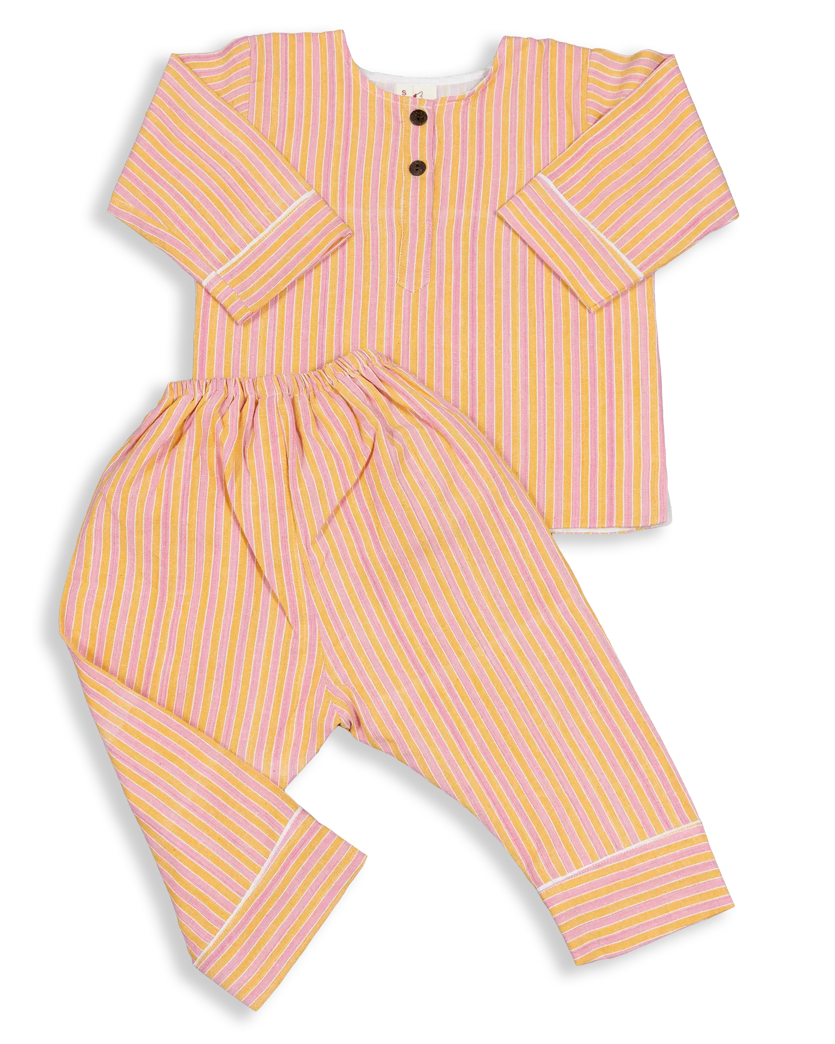 These classic cotton striped Pyjamas are some of our best selling products. Designed and woven here in Nepal they are made with the finest voile lining. It is also known as cotton cashmere, well known and used for kids wear due to the softness and its breathable nature.