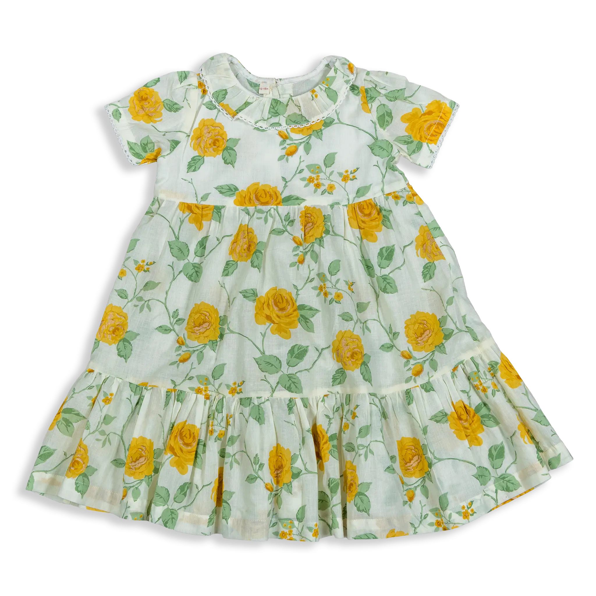 Introducing our Classic Rose print 100% Cotton dress for little girls, a delightful and timeless piece that will make your little one shine. Crafted from high-quality cotton, this dress offers a soft and gentle feel against the skin, ensuring utmost comfort for your child.