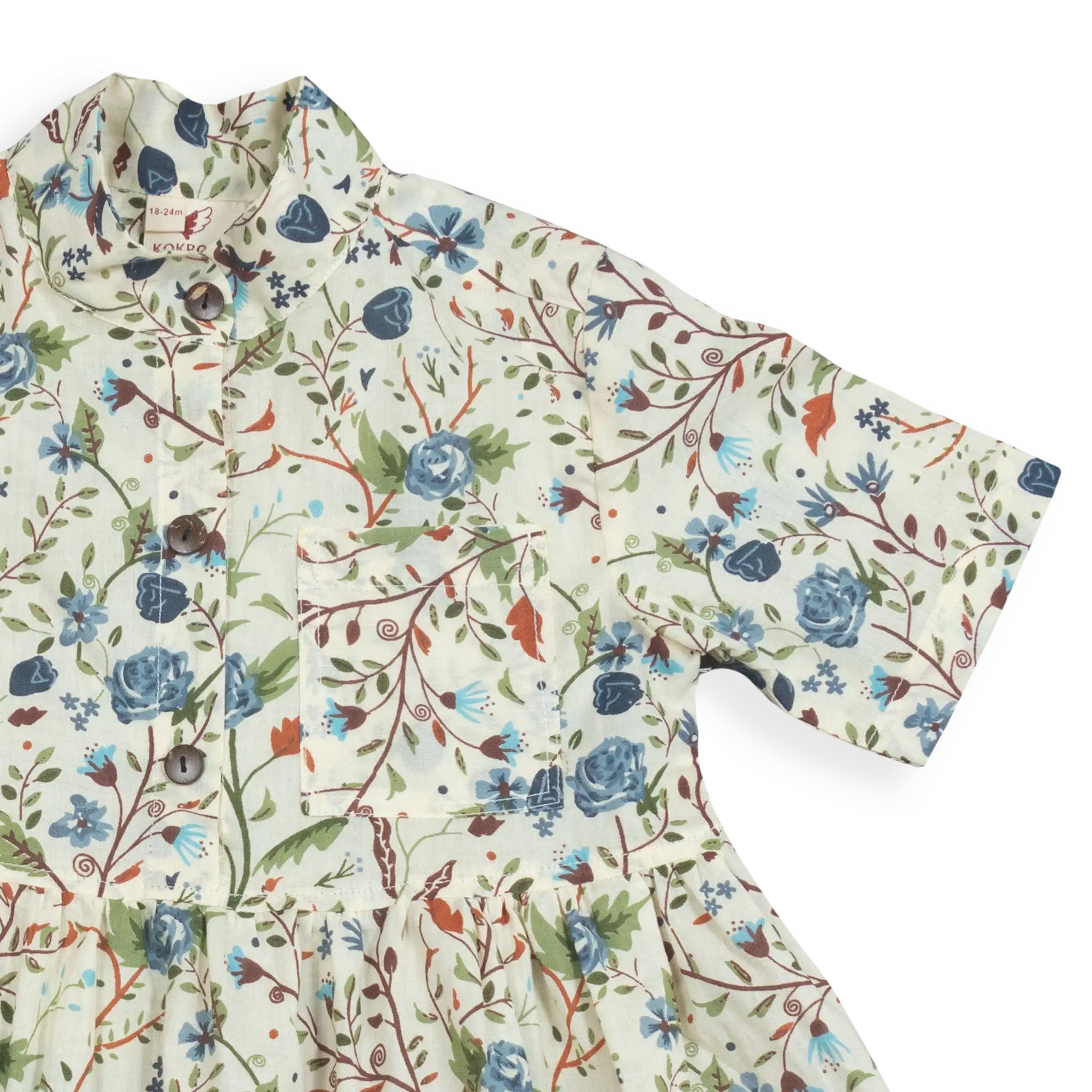 Kokroma Petal Princess Shirt Cotton Dress For Girls (1.5-5 Years)