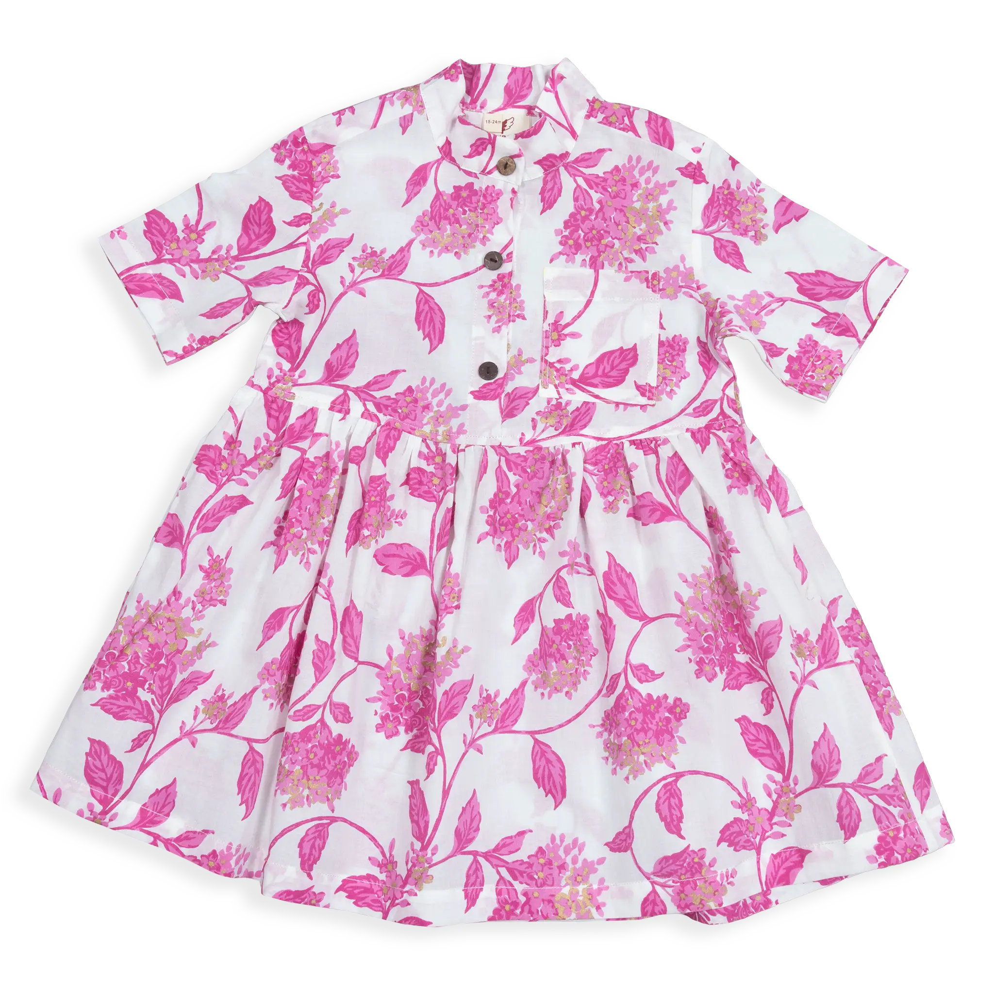 Kokroma Petal Princess Shirt Cotton Dress For Girls (1.5-5 Years)