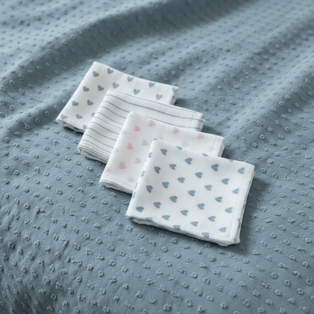 Muslin Handkerchief Set - Triple Layer Muslin, Newborn Essential | Kokroma