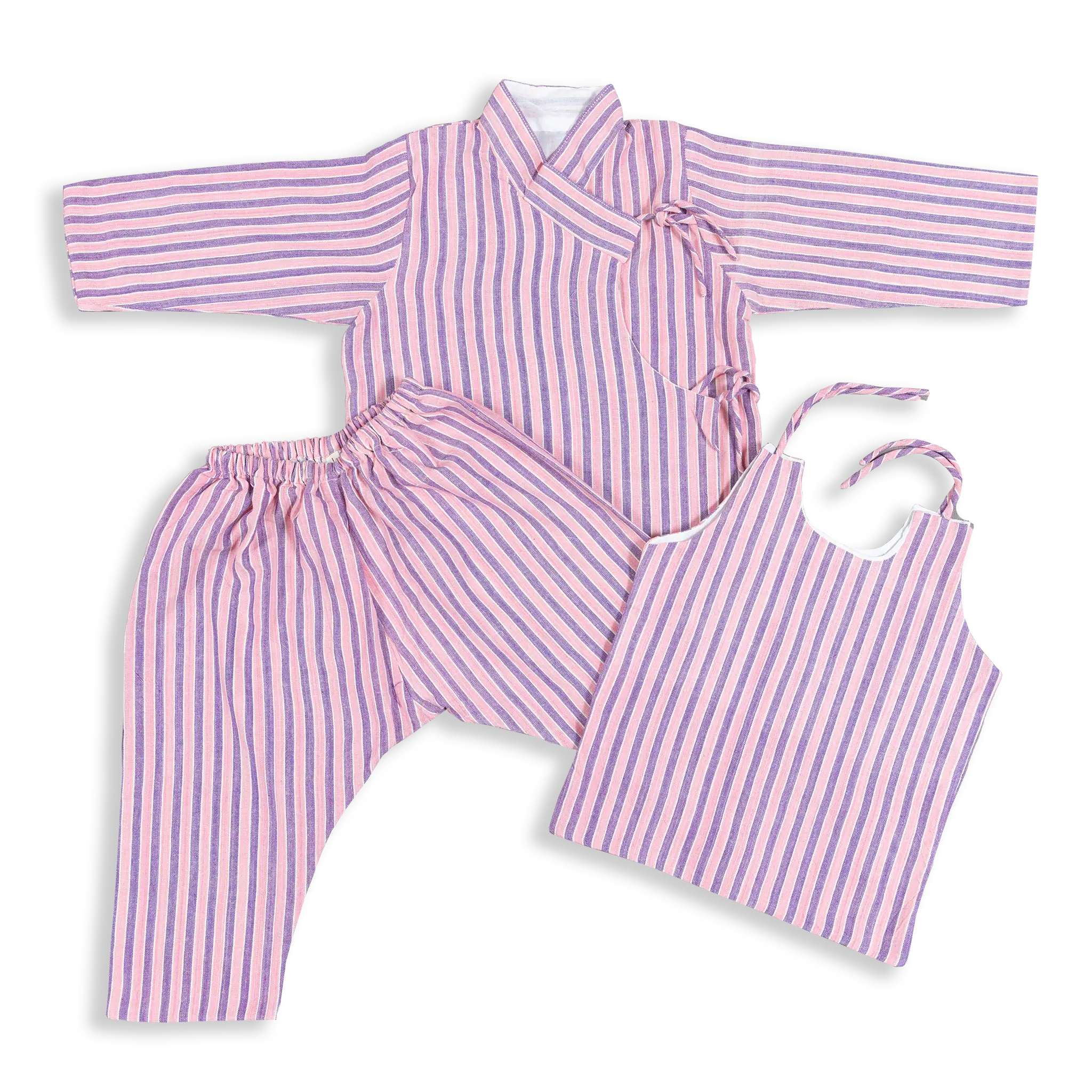 Traditional Nepali trousers, Bhoto and Overcoat  in a centuries-old design called Daura Suruwal lined with breathable fine muslin to protect the toddler from cold or heat.