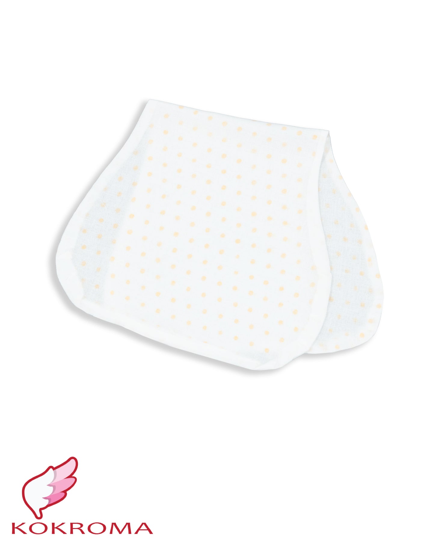 Triple gauze muslin burp cloths are ideal for the early year of newborn babies. Contoured to sit over the shoulder, the soft muslin cotton stops it from slipping. Three layers of fabric make it very comfortable for your little baby to rest their head, and protect your clothing from little burping deposits! Yellow Small Dot